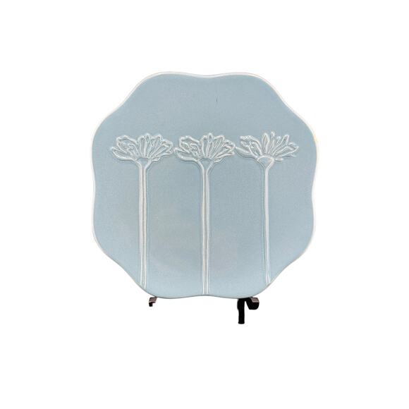 Department 56 Salad Sky Blue Floral Luncheon Plates Set of 2 - Picture 3 of 3